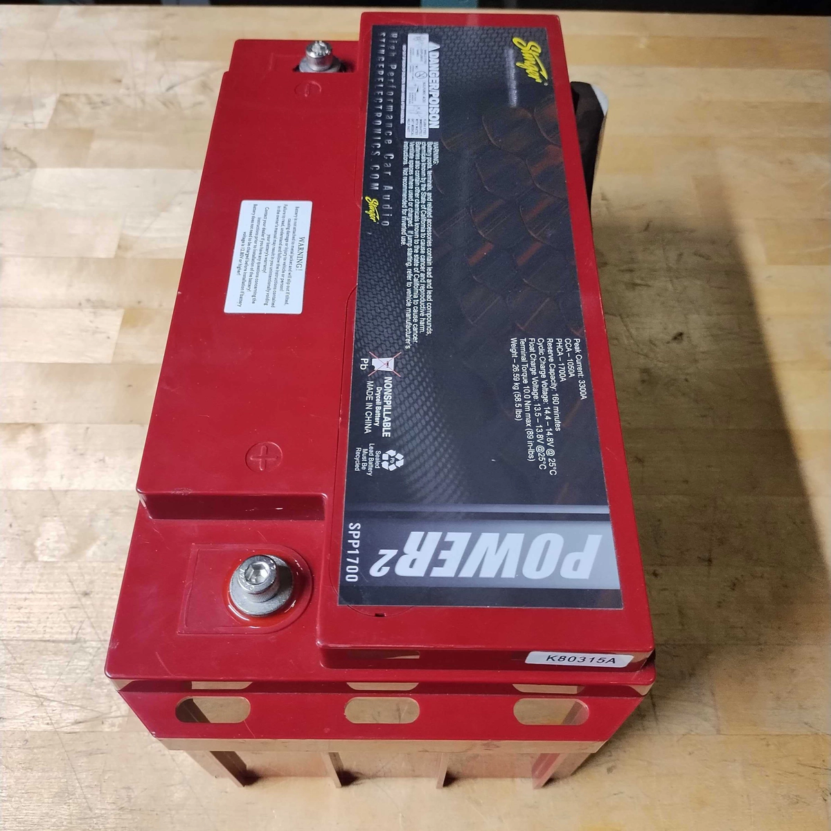 STINGER SPP1700 12V DRY CELL AGM CAR AUDIO BATTERY 1700 AMP 3150W thumbnail 1
