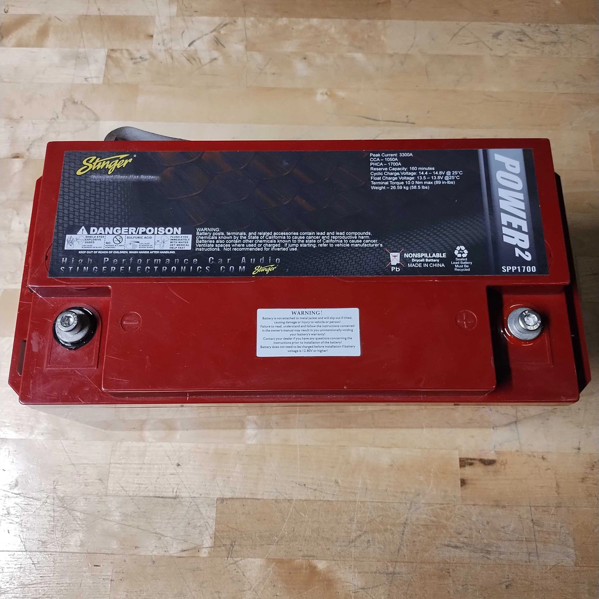 STINGER SPP1700 12V DRY CELL AGM CAR AUDIO BATTERY 1700 AMP 3150W thumbnail 3